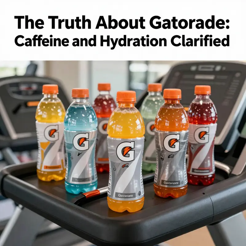 An array of Gatorade bottles arranged on a treadmill in a gym environment, emphasizing their importance for athletes.