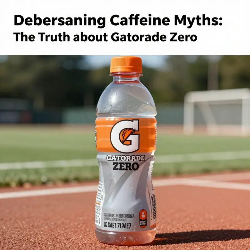 Label highlighting Gatorade Zero’s caffeine-free status.