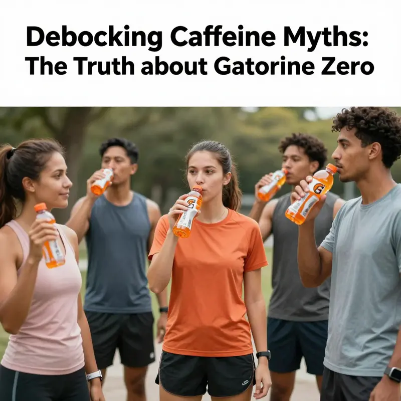 Label highlighting Gatorade Zero’s caffeine-free status.