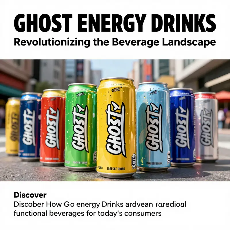 An energetic urban scene displaying various GHOST Energy Drink cans, capturing the essence and appeal of the brand.
