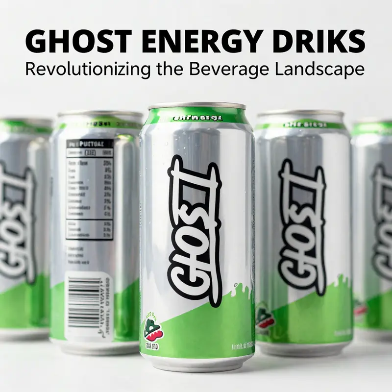 A snapshot of GHOST Energy Drink highlighting its natural ingredients and vibrant packaging.