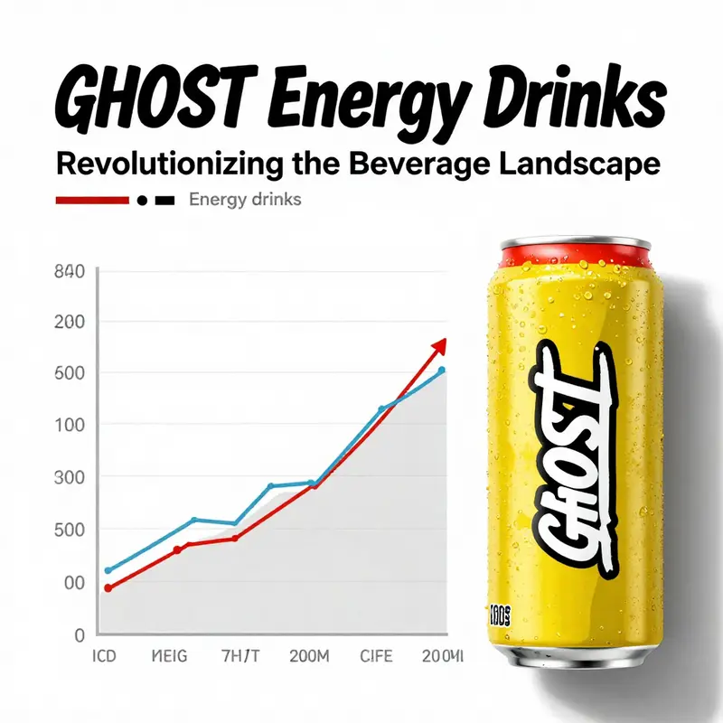 A snapshot of GHOST Energy Drink highlighting its natural ingredients and vibrant packaging.