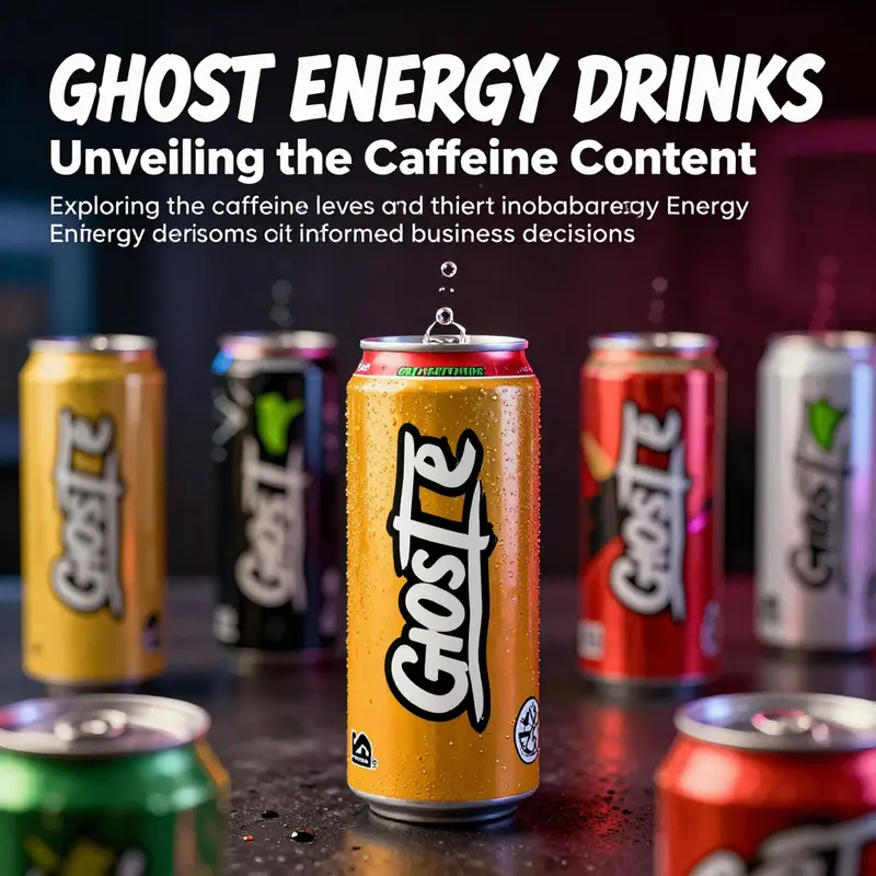 A collection of Ghost Energy Drinks cans in a lively setting emphasizing their energy appeal.