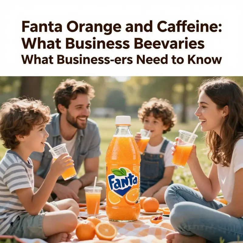 A clear depiction showcasing Fanta Orange labeled as caffeine-free.