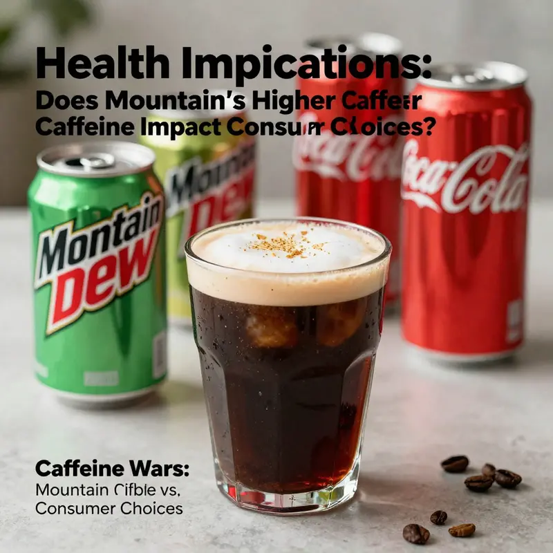 Visual representation of the caffeine content in Mountain Dew and Coca-Cola.