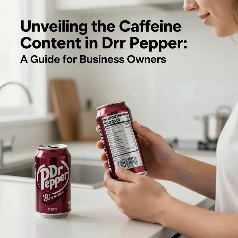A visual representation of a cold Dr Pepper can, emphasizing its caffeine content.