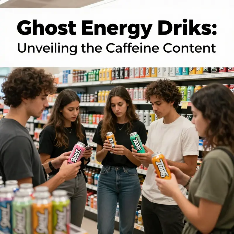 An informative representation of Ghost Energy Drinks, showcasing its 200mg caffeine content.