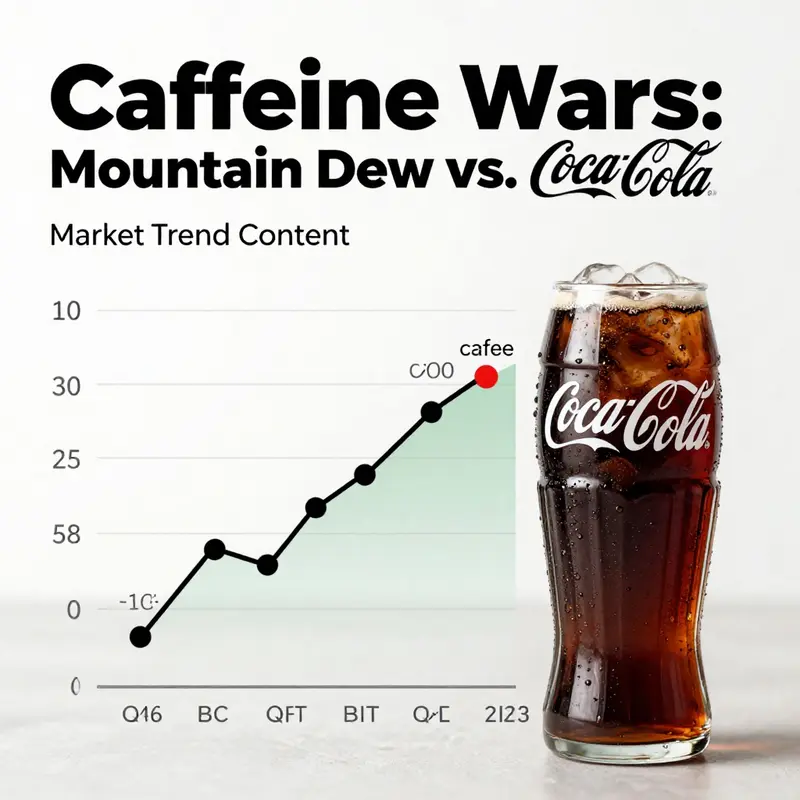 Visual representation of the caffeine content in Mountain Dew and Coca-Cola.
