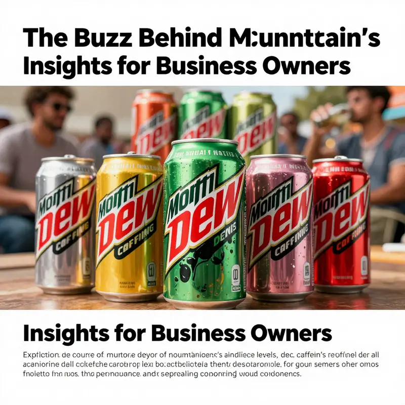 A collection of Mountain Dew cans set in a vibrant lifestyle context.