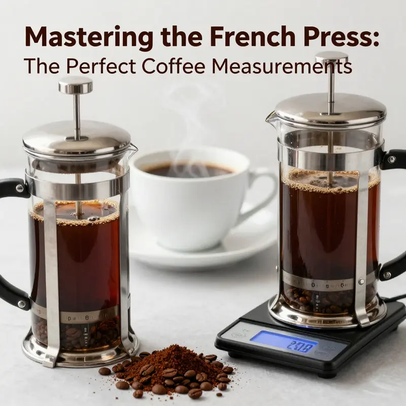 A precise measurement of coffee for the perfect brew captured with a French press, showcasing the art of coffee preparation.