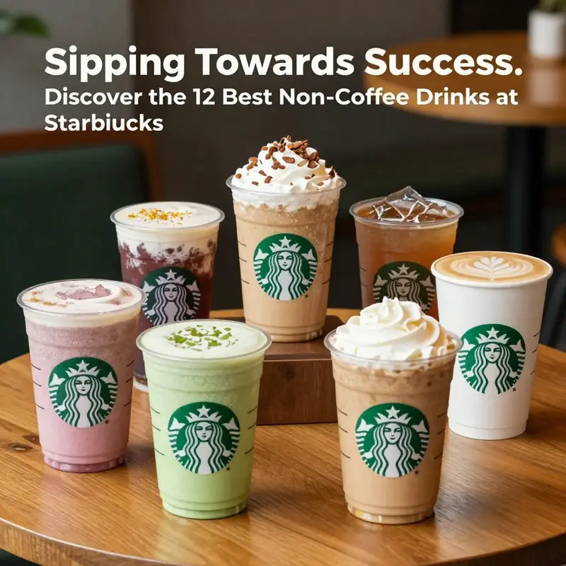 A showcase of the 12 best non-coffee drinks available at Starbucks.