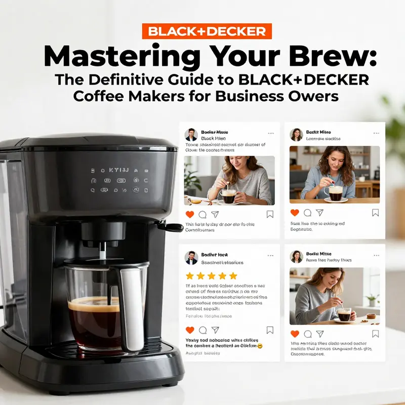 The versatile BLACK+DECKER coffee maker showcased with its various features in a clean office setting.