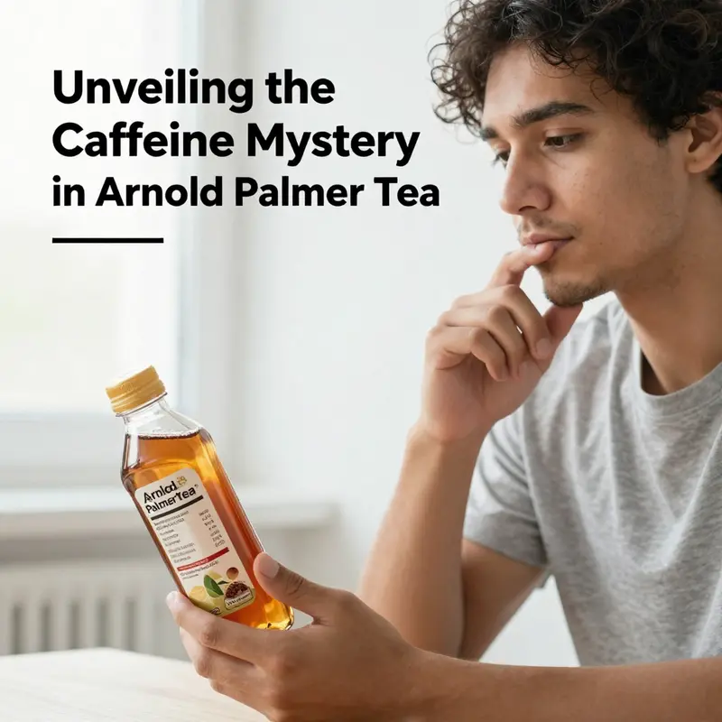 Different Arnold Palmer tea products showcasing their distinct caffeine labels.