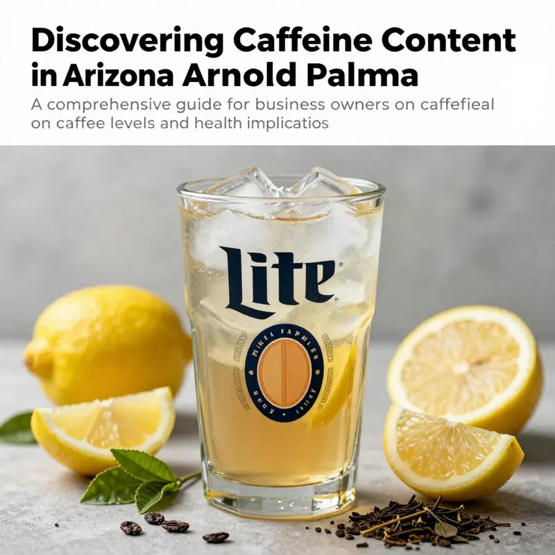 Glass of Arnold Palmer Lite with ice, lemons, and tea leaves, showcasing the beverage.