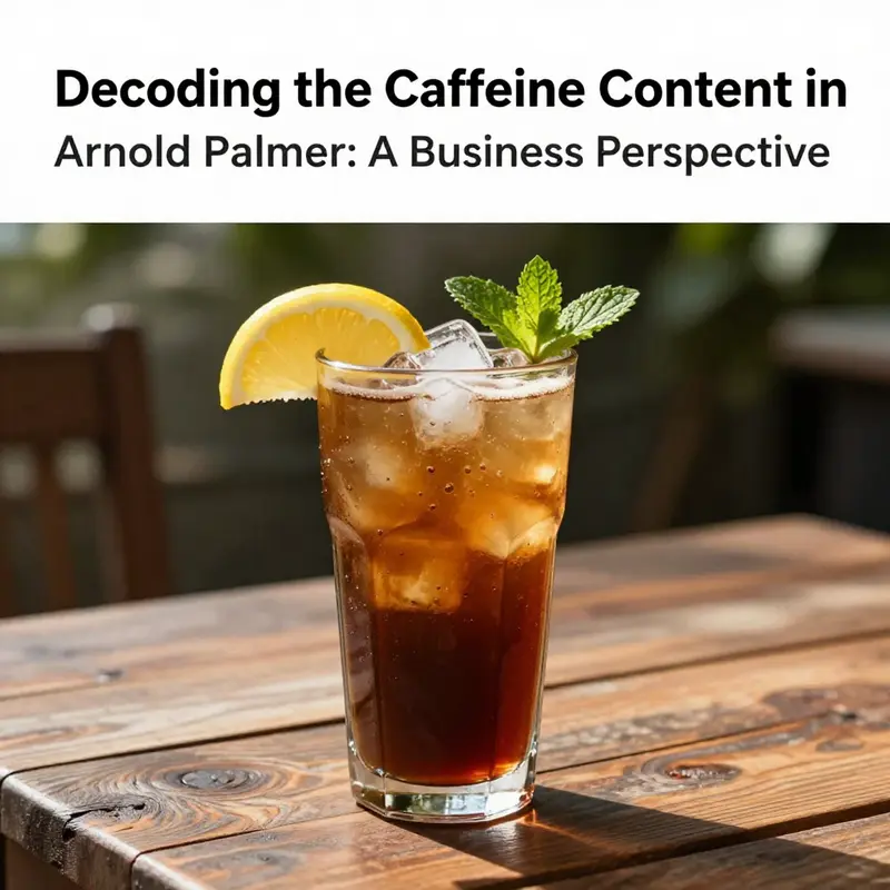 A refreshing Arnold Palmer drink on a wooden table with a lemon slice and mint, set in a sunny outdoor ambiance.
