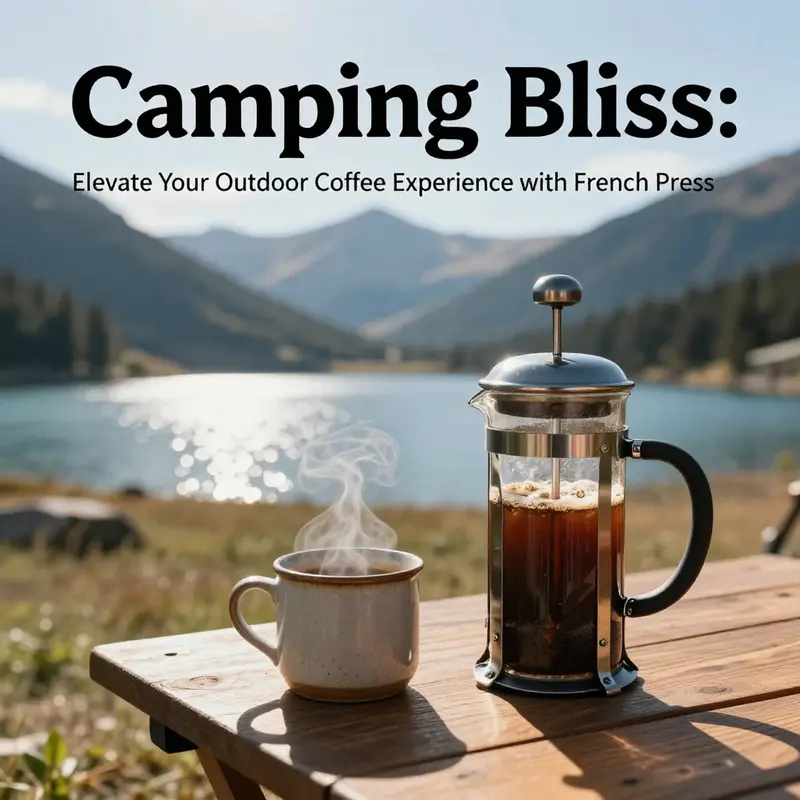 Enjoying the rich flavors of a French Press coffee amidst the serene landscapes of camping.