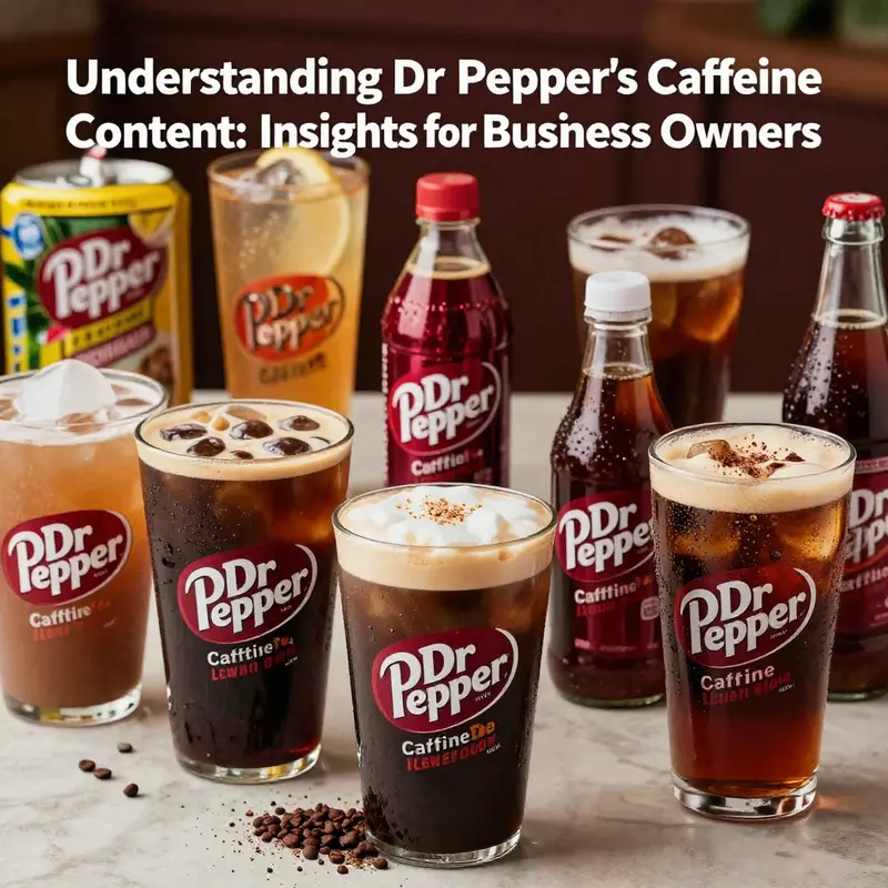 Comparison chart showing Dr Pepper’s caffeine levels against other popular beverages.