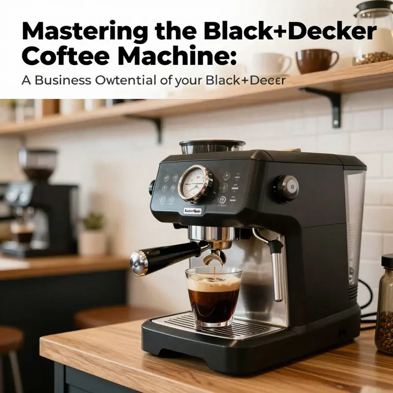 A cozy coffee shop with a Black+Decker coffee machine, highlighting quality coffee service.