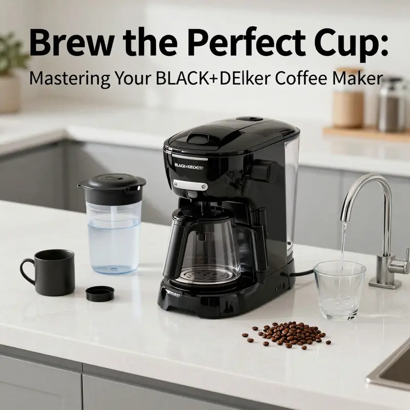 Step-by-step preparation and setup of your BLACK+DECKER coffee maker.