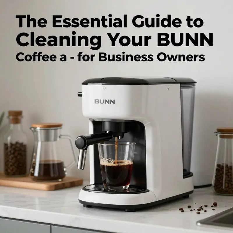 A clean BUNN coffee maker with various coffee accessories in the kitchen, highlighting its role in quality coffee service.