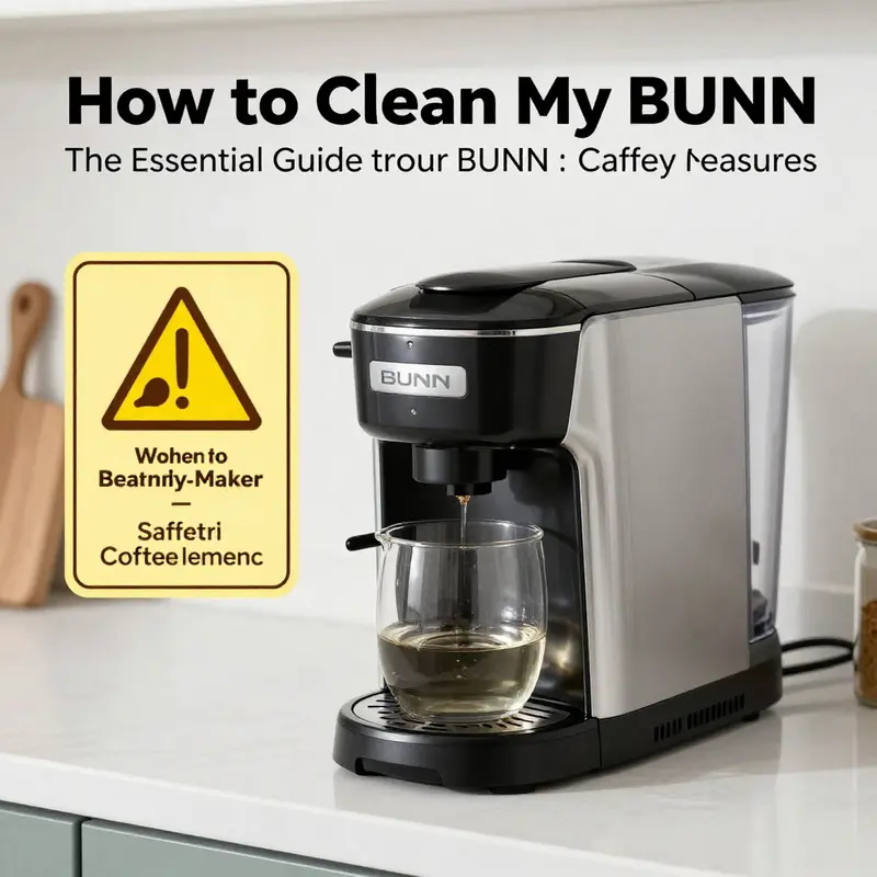 Preparing a BUNN coffee maker for cleaning safely.