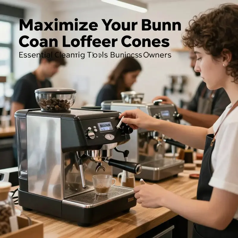 Baristas in a coffee shop using Bunn coffee makers, emphasizing the importance of equipment maintenance.