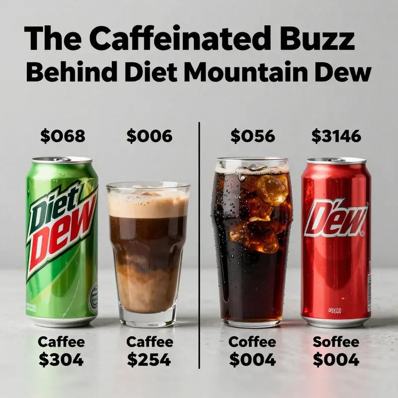 Diet Mountain Dew is known for its significant caffeine content, appealing to energizing beverage consumers.
