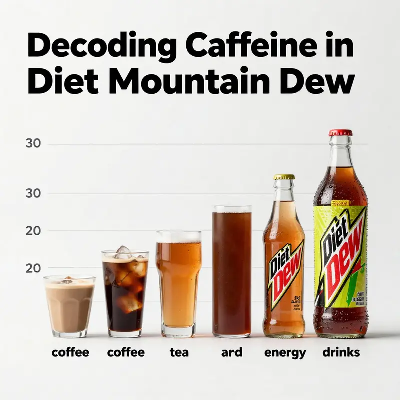 Analyzing the caffeine content in Diet Mountain Dew based on nutritional labels.