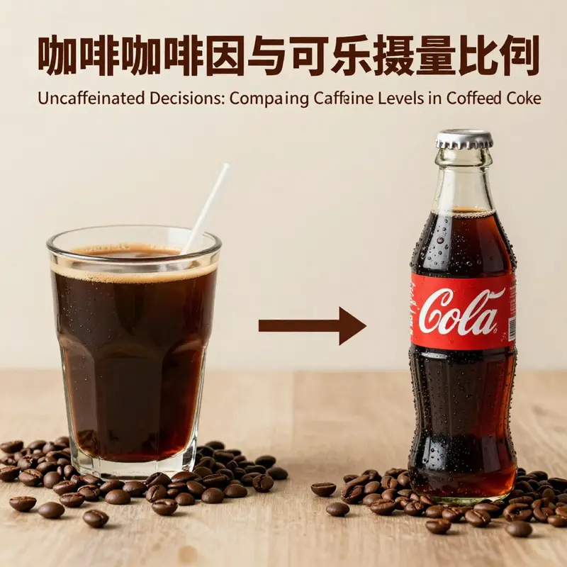 Comparative infographic showcasing caffeine levels in coffee versus Coke.