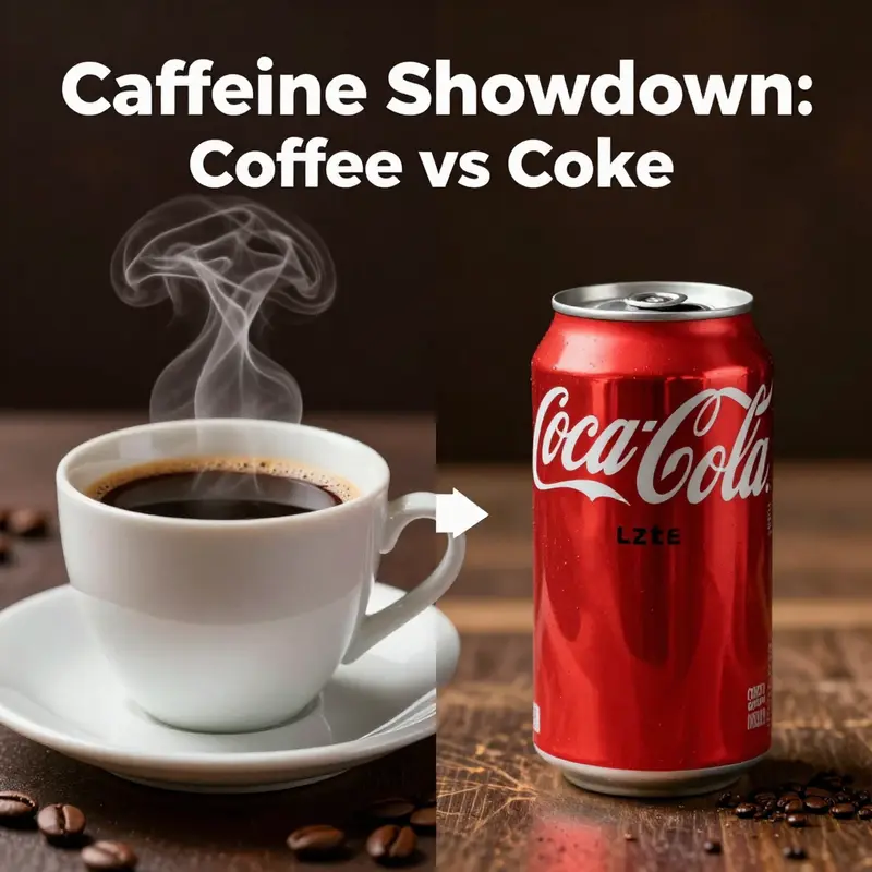 Caffeine content comparison between coffee and Coke.