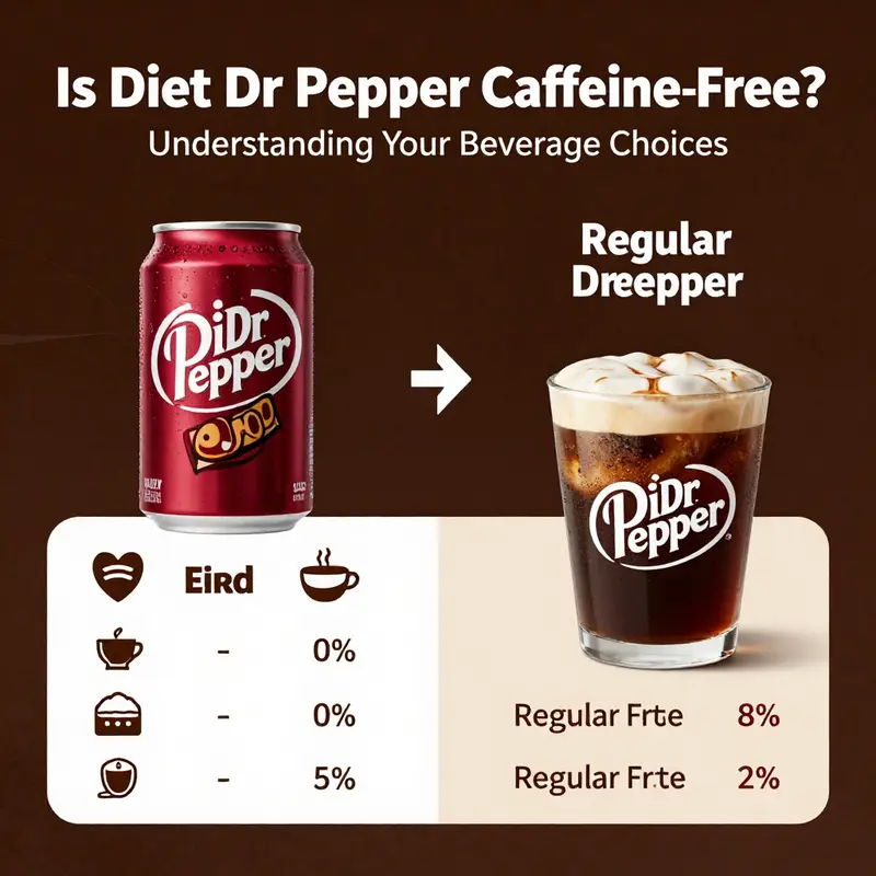 A chilled can of Diet Dr Pepper signaling its caffeine-free nature.