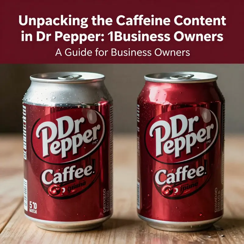 Infographic showing the caffeine content of Dr Pepper compared to other common beverages.