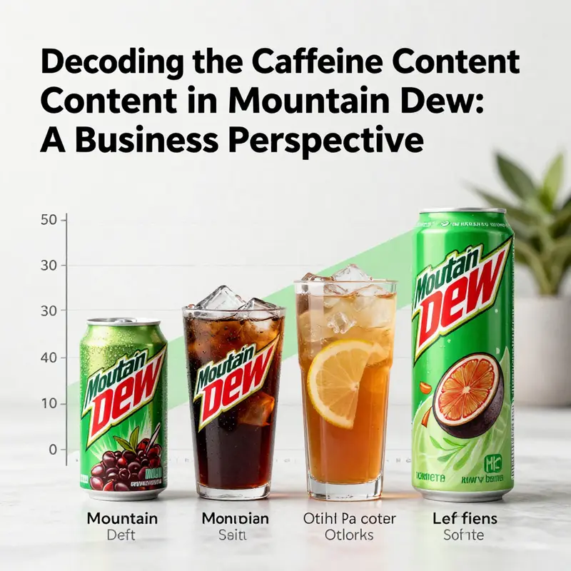 Nutritional information on a standard Mountain Dew can, showcasing the caffeine content.