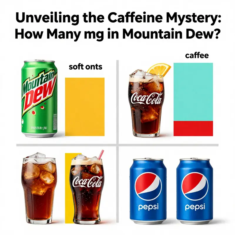 Highlighting the caffeine content in Mountain Dew with a clear view of the can.