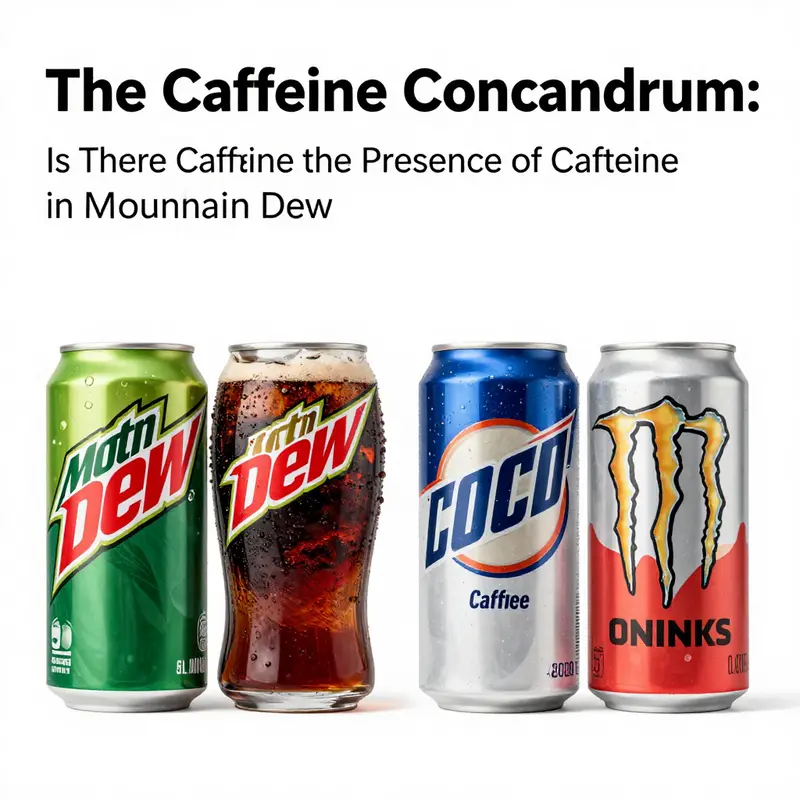 Examining the caffeine content listed on a Mountain Dew can.