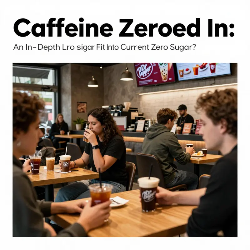 Highlighting the caffeine content on the Dr Pepper Zero Sugar label.