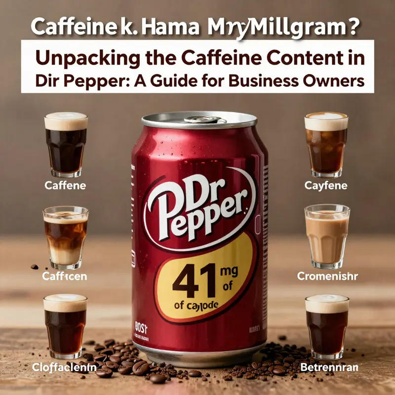 Infographic showing the caffeine content of Dr Pepper compared to other common beverages.