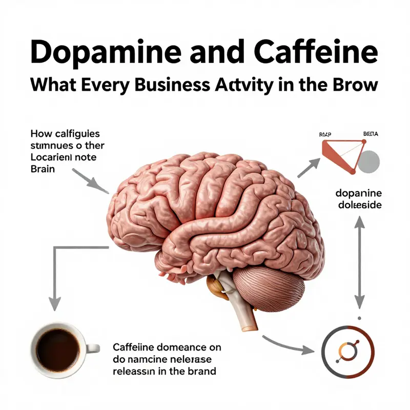 Illustration contrasting dopamine’s neural pathways with a steaming cup of coffee to clarify misconceptions.