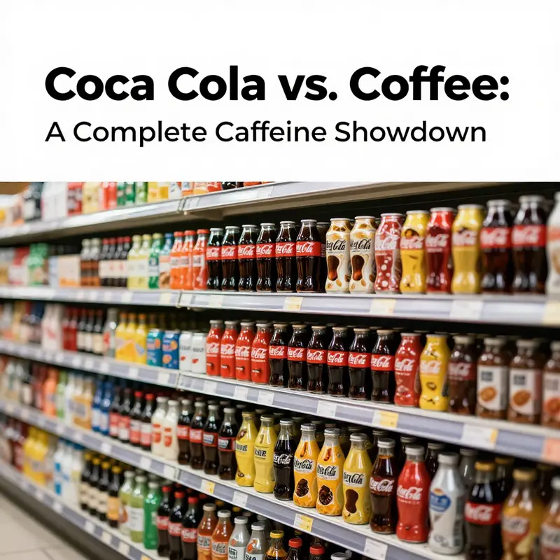 A visual representation highlighting the stark difference in caffeine content between Coca-Cola and coffee.
