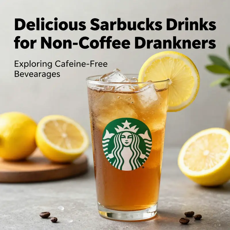 An assortment of popular non-coffee drinks available at Starbucks.