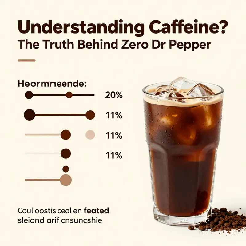 Nutritional label of a can of Zero Dr Pepper highlighting its caffeine content.
