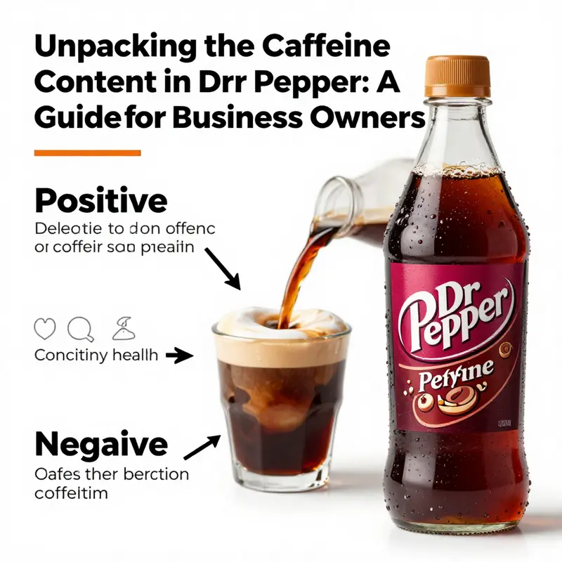Infographic showing the caffeine content of Dr Pepper compared to other common beverages.