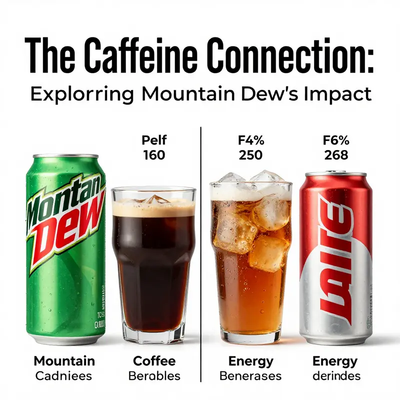 Nutritional details showing the caffeine content in Mountain Dew.