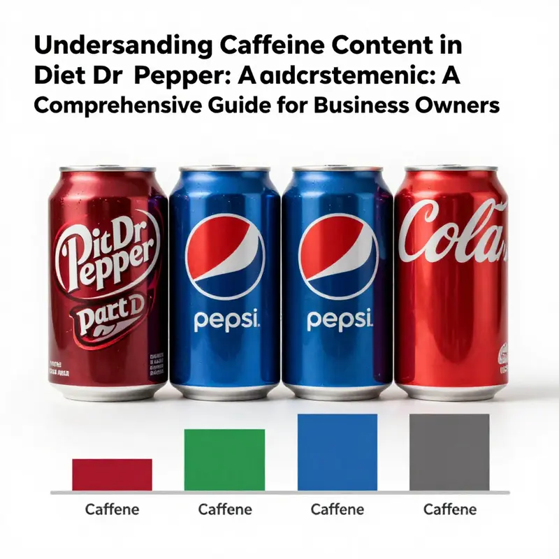 A visual representation of Diet Dr Pepper with its notable caffeine content.