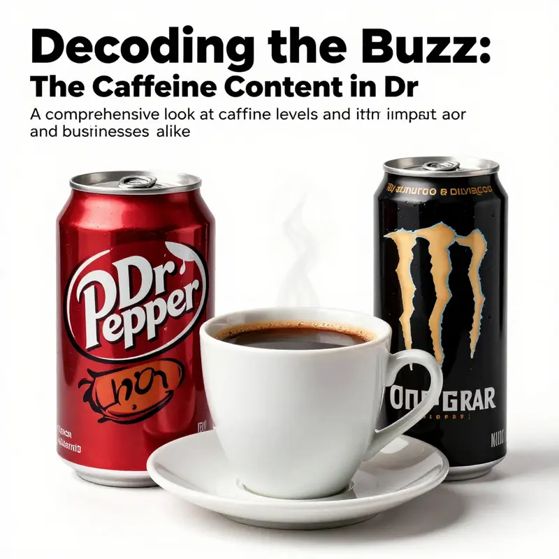 Cover image displaying various caffeinated drinks, including a can of Dr Pepper, highlighting options for consumers.