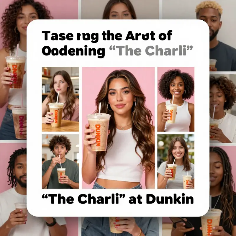A snapshot of the Dunkin’ app showcasing ‘The Charli’ drink order.