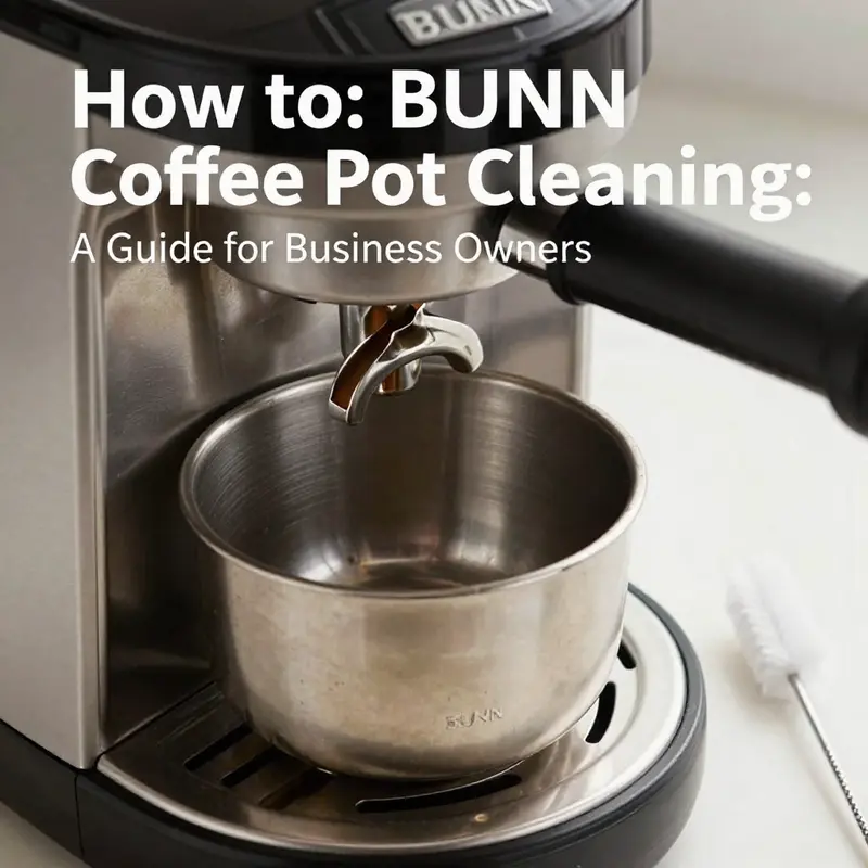 Internal components of a BUNN coffee pot ready for cleaning.