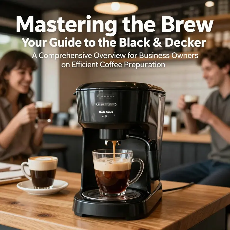 A bustling coffee shop scene showcasing a Black & Decker coffee maker, emphasizing its role in delivering quality coffee.