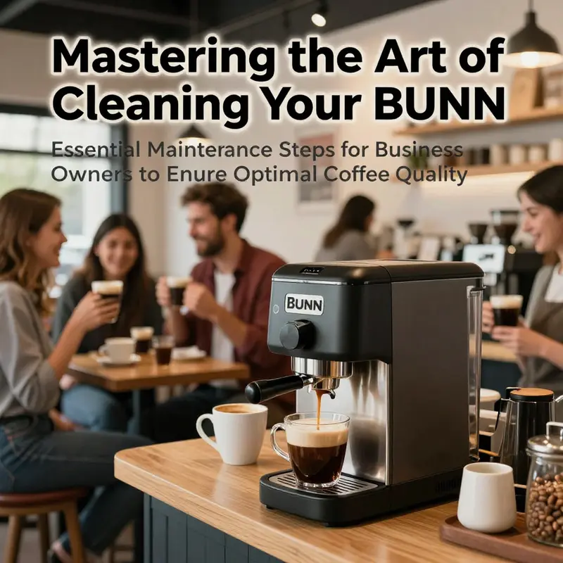 A busy coffee shop showcasing a BUNN coffee pot with customers enjoying coffee.