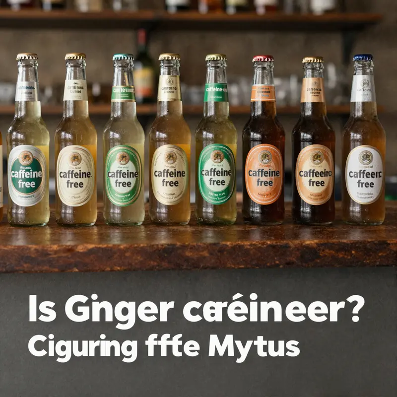 A refreshing ginger beer drink, illustrating its natural ingredients and caffeine-free status.